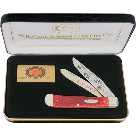 Case 106R Bass Fever Trapper Folding Knife With Red Bone Handle