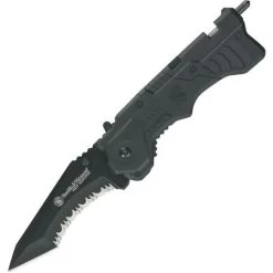 Smith & Wesson 911B First Response Rescue Assisted Opening Folding Pocket Knife With Molded Black Zytel Handle