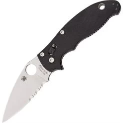 Spyderco 101GPS2 Manix 2 Black Folding Pocket Knife With Black G-10 Handle