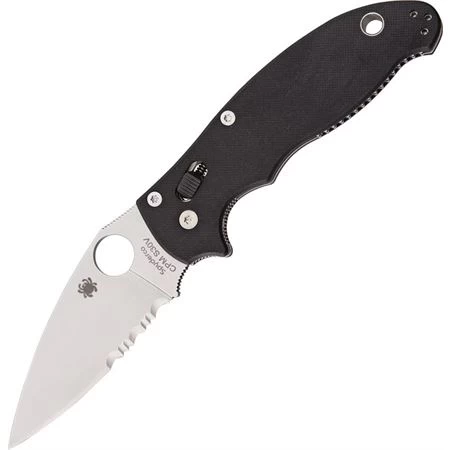 Spyderco 101GPS2 Manix 2 Black Folding Pocket Knife With Black G-10 Handle