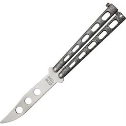 Bear & Son 114TR Butterfly Trainer Folding Pocket Knife With Silver Vein Die Cast Meal Handle