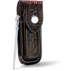 Swiss Army 4109914 Medium Zermatt Belt Knife Pouch With Brown Basketweave Leather Construction