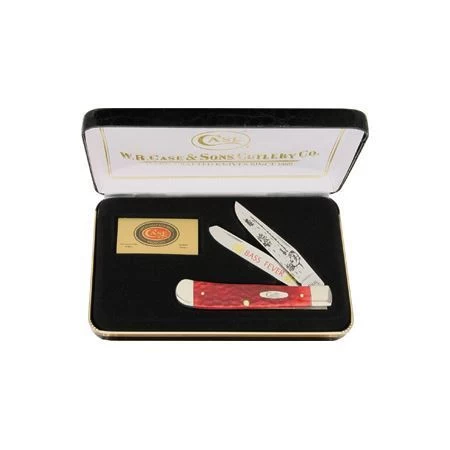 Case 106R Bass Fever Trapper Folding Knife With Red Bone Handle - Image 3