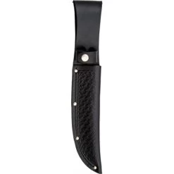 Sheath 210 6 Inch Straight Knife With Black Basketweave Leather Construction