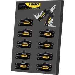 Lansky MT050 Mini Tool Display With Black And Yellow Plastic Handle