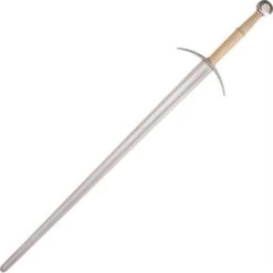 Paul Chen 2428 Practical Bastard Sword With Dyeable Tan Leather Wrapped Stainless Handle