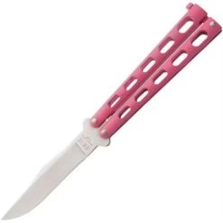 Bear & Son 114PK Butterfly Folding Pocket Knife With Pink Epoxy Coated Handle