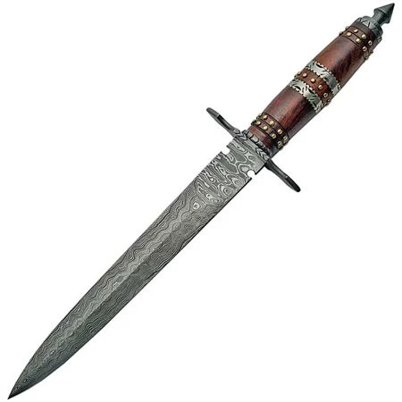 Damascus 1104 Dagger Rose Fixed Blade Knife