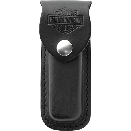 Case 52099 Medium Sheath Harley Black Leather With Harley Davidson Logo