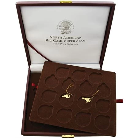 China Made 1904 Collectible Coin Display With Brown Faux Leather Box