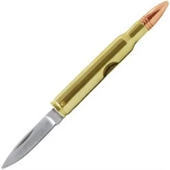 Caliber Gourmet 1004 Bullet Folding Pocket Knife With Bullet Shaped Metal Handle