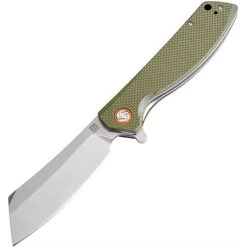 Artisan 1815PGNF Tomahawk Linerlock Stonewash Finish D2 Tool Steel Blade Knife With Green Textured G-10 Handle