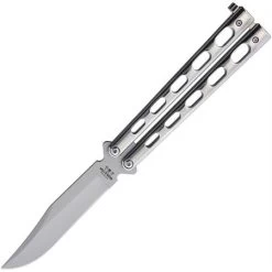 Bear & Son SS14 Butterfly Stainless Steel Bead Blast Finish Blade Knife With Mirror Finish Stainless Handle