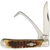 Rough Rider Knives 1971 Equestrian Trapper Amber Bone