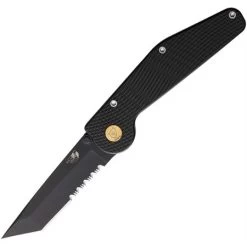GT Knives 304 Auto Button Lock Tanto Serrate